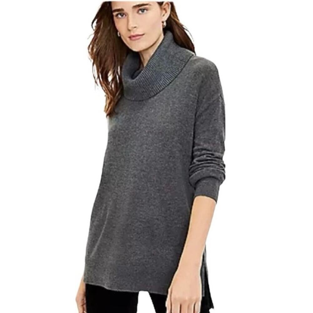 Lou & Grey Ribbed Oversized Tunic Turtleneck Sweater XL